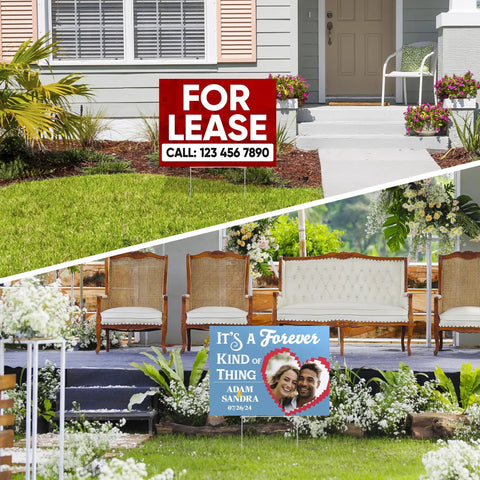 Custom Yard Sign Double Sided Lawn Sign 18x24 Inches 2 Pack Personalize With Text And Logo For Business Yard
