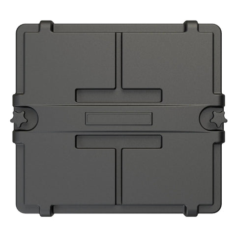Top view of Tough As Nails Dual Group 8D Battery Box with rugged design, perfect for marine, RV, campers, and work trucks.