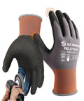 6 Pairs Sandy Nitrile Coated Safety Work Gloves Level 6 Abrasion Resistance, Heavy Duty Grip For Mechanic and Construction
