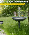 Solar Pond Fountain Pump 5.5W With Double Layer Nozzles Dry Run Protection 5 Ft Tubing in bird bath attracting birds