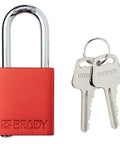 Red Keyed Different Lockout Padlock Set For OSHA Safety Lockout Tagout Kit With Key Retaining Brass Cylinders And Two Keys