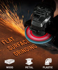 Heavy Duty Zirconia Flap Discs 40 Grit 4.5 Angle Grinder Wheels Type 27 grinding metal with sparks and flat surface labels