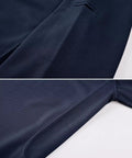 Close-up of Men's Navy Polo Shirt Short Sleeve Hike Ready and Hunt Ready, Quick-Dry Polyester Pique fabric texture.