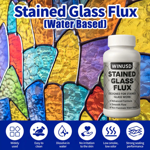 8oz Water Based Solder Flux For Stained Glass Soldering And Electronics Repair Zinc Flux For Glass Craft bottle and stained glass
