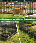 No Dig 10 Panel Decorative Garden Fence Set, Rustproof Iron Wire Panels, 33 Inch High By 23.6 Foot Long Animal Barrier For Yard