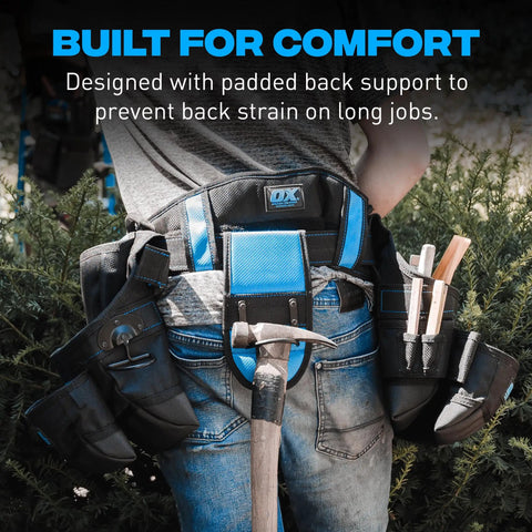 Nylon Framing Tool Belt With Padded Back Support For Men Pro Grade Tough On The Job Construction Belt With PVC Coated Pouches