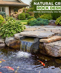 8 Inch Wide Rock Lid Waterfall Spillway Kit For Ponds And Gardens with natural gray finish creating a smooth water sheet over rocks.