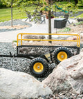 Beefy Heavy Duty Utility Trailer With Tandem Walking Arm For Rough Terrain Military Grade Steel Mesh Cargo Basket Rust Resistant