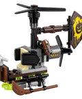 Batman Movie Scarecrow Fearful Face Off 70913 Building Kit With Scarecrow gyro copter, broom detail, pumpkin decal visible.