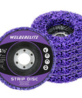 Heavy Duty Six Pack Purple Paint Stripper Discs For Angle Grinder 4.5 Inch showing abrasive wheels with 7/8 inch mount for rust removal.