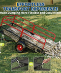 Heavy Duty ATV UTV Trailer Dump Cart Tow Behind With 1600 Lbs Capacity and 22 Cubic Feet Yard Garden Trailer dumping firewood