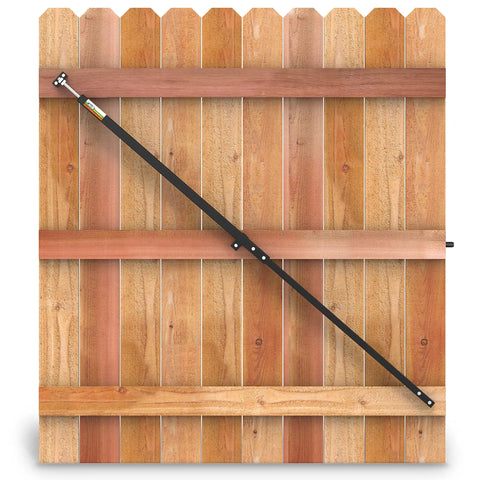6 Ft Telescoping Gate Brace For Wood Fences, Anti Sag Gate Hardware Kit With Adjustable 40 To 74 Inches, Black Finish