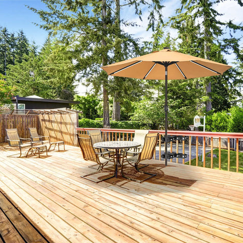 Heavy Duty Patio Umbrella Holder Built From Steel With Fully Welded Construction For Maximum Stability, Adjustable Fit For Various Umbrella Sizes,