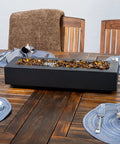 Tabletop Firebowl Fire Pit With Smokeless Odorless Flame Dope Push Button Ignition 33,000 BTU Heat Umbrella Hole Mount