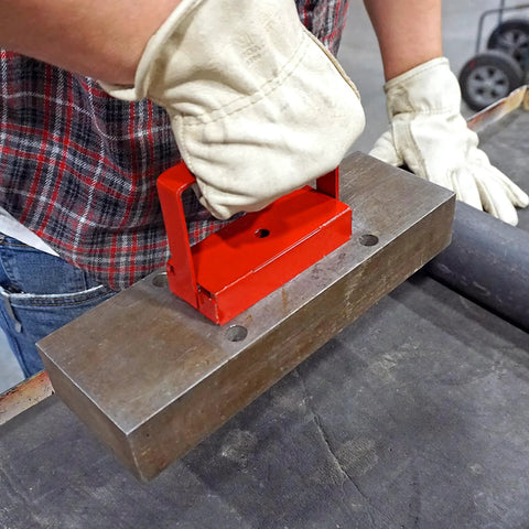 Red 150 Lb Pull Heavy Duty Handle Magnet For Tools And Gear Super Strong Magnetic Grabber lifting metal in workshop