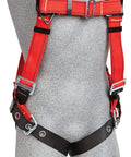 Heavy Duty Fall Protection Full Body Harness For Welders With Back D Ring Tongue Buckle Leg Straps 5 Point Adjustments 420 Pound Capacity Small