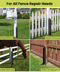 Heavy Duty Fence Post Repair Kit with Steel Ground Spike Anchors used for mailbox and garden fence support, no-dig installation