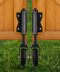 4 Inch Gate Wheel With Spring Loaded Absorbing Solid Rubber Tire For Wooden Fence Gates 260 Lbs Capacity No Tools Needed