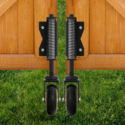 4 Inch Gate Wheel With Spring Loaded Absorbing Solid Rubber Tire For Wooden Fence Gates 260 Lbs Capacity No Tools Needed