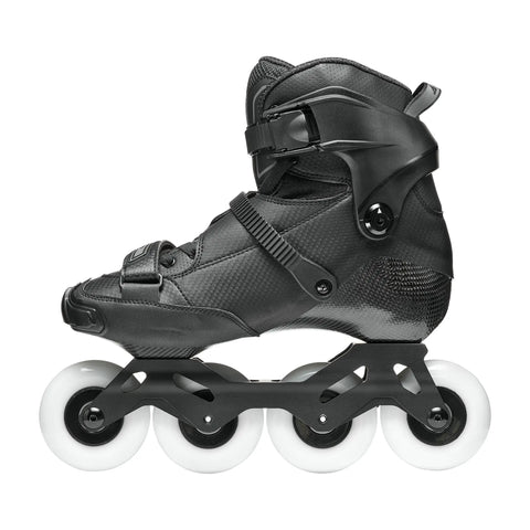 Black Crossfire Slalom Inline Skates For Adults Urban Performance Gear with Canting Cuff, Plush Padding, 45 Micro Adjustable Buckle
