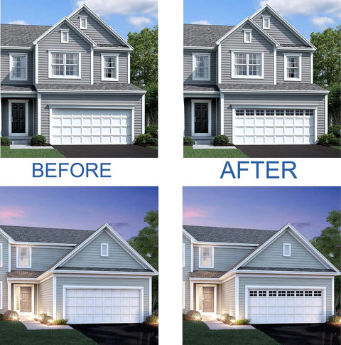 32 Pack Two Car Garage Magnetic Panels Kit With Faux Window Sheets For Metal Doors Decor Easy Peel And Stick Weatherproof