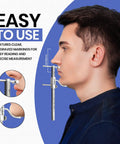 Pro Grade Adjustable Bracket Height Orthodontic Gauge With Movable Locator For Precise Occlusion And Prosthodontics VDO Scale Measuring 20mm To 100mm Dentist Lab Tool For Implants And Dental Prostheses on a man's profile
