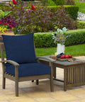 Deep Seat Outdoor Cushion Set 22 By 24 Inches Weatherproof Rainproof Fade Resistant Sapphire Blue Leala for patio use