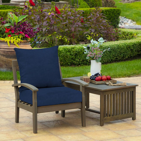 Deep Seat Outdoor Cushion Set 22 By 24 Inches Weatherproof Rainproof Fade Resistant Sapphire Blue Leala for patio use