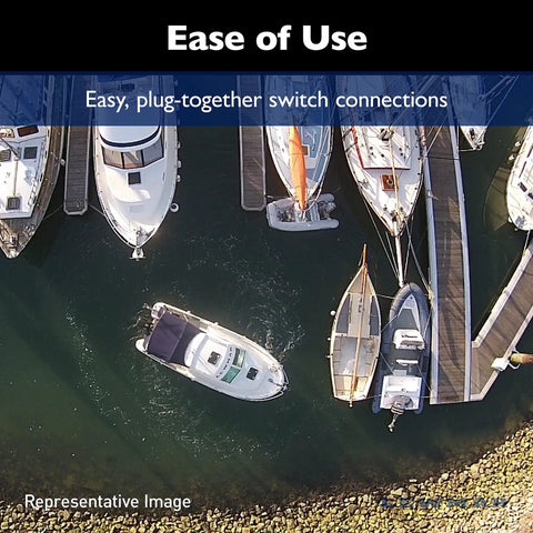 Easy To Use Pro Grade Single Boat Joystick Thruster Control With Ergonomic Tactile Pad Sealed Membrane Switch Panel Multi Function LED Display And 12 24 Volt Dual Voltage Marine System Ready on boat dock