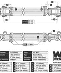 Diagram of 2500 PSI Tie Rod Hydraulic Cylinder with 3 inch bore, 12 inch stroke, 1/2 inch NPT port showing dimensions and specifications.