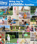Collage of kids playing with Liberry toys, including Toddler Golf Set for 2 3 4 5 Year Old Boys and Girls Upgraded Indoor Outdoor Golf Cart.