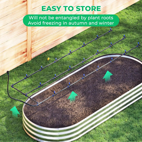 Raised Bed Drip Irrigation Kit For Flower Beds Up To 4x8 Feet DIY Garden Grid Watering System with adjustable drippers in garden