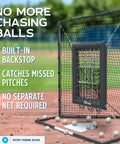 Heavy Duty 9 Hole Baseball Pitching Net With Built In Backstop and Suspended Strike Zone Target for home training with baseballs.