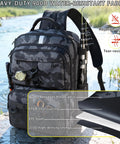 Fishing Backpack Sling Bag With Built In 139 Piece Tackle Kit And Rod Holder 24L Black Camo Gear Bag