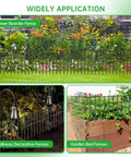 Dog Proof No Dig Fence For Yard And Garden, 28 Panels Spanning 39.5 Feet, 13 Inch High Rustproof Metal Barrier in garden settings