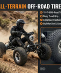 Electric Off Road Go Kart For Teens And Adults With Peak 4000W Brushless Power on rugged terrain, focus on AT19x7-8 tires