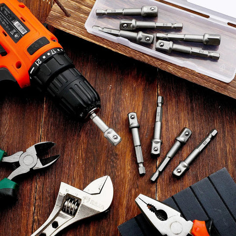 Square Socket Adapter Set For Drills And Extension Drivers Hex Socket Adapters For Automotive DIY 10 Pack Tool Bit Converter For Power Tools Easy Plug In Handle Use Rock Solid Durable And Versatile