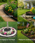 33 Ft Flexible Paver Edging Kit With 30 Rust-Resistant Stakes, 4 Inch Tall Lawn Border for flower beds and gardens in use