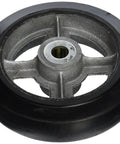 Ten Inch Replacement Moldon Rubber Wheel With Cast Iron Center, Eight Hundred Pound Capacity, Two And A Half Inch Tread Width