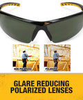 Polarized Safety Glasses With Z87.1 Rating Built For Grind-Ready Outdoor Work On The Job Site Glare Reducing Lenses