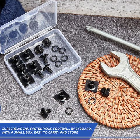 Football Backplate Screws 4 Pack Heavy Duty With Truss Head Chicago Screws Slotted Fasteners Washers Gaskets in open box