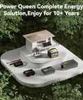 Miniature house model with Ultra Lightweight 12V 50Ah LiFePO4 Battery With 50A BMS for off-grid power solutions in a forest setting