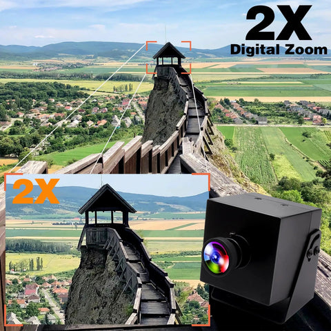 Rock Solid 4K UVC Web Cam With USB And HDMI Dual Screen Output For PC Monitors And Streaming Rigs featuring 2X digital zoom and scenery.