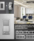 Matte Silver Dimmer Switch Kit, 10 Pack, Single Pole Or 3 Way, Dimmable LED CFL Incandescent And Halogen Ready