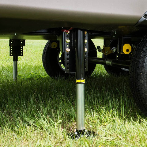 Ground Control 3.0 Automatic 5th Wheel RV Leveling System Rear Hall Effect Jack Right Leg Replacement 5000 Lb Load Capacity installed