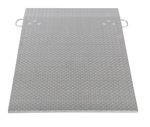 Heavy Duty Aluminum Dock Plate 36 By 60 Inches 3000 Lb Capacity Truck Loading Ramp top view with diamond pattern surface.