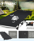 Ultralight Folding Camping Cot Bed For Outdoor Travel Portable And Compact Base Camp Ready Perfect For Hiking Mountaineering And Lightweight Backpacking In Black Go To Durable Rugged Comfort For A Restful Sleep Anywhere