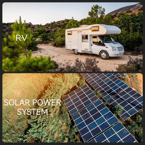 Ready To Roll 6500W Hybrid Solar Inverter 48V DC To 120V And 240V AC Split Phase With 140A MPPT Controller 10kW Max Solar Input Pure Sine Wave Smooth Power Flow For Lithium Or Lead Acid in RV with solar panel system.