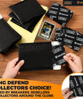 Card Shipping Protector Kit With Bubble Mailers And Tape Seals For Collectible Cards, Includes 110 Card Protectors, 55 Bubble Mailers, 250 Seals, Black.
