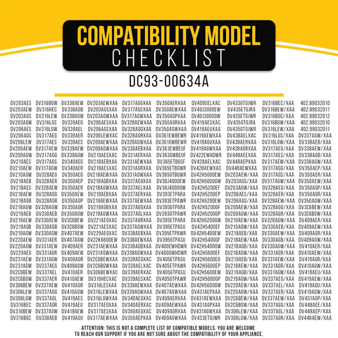 Dryer Idler Pulley Replacement For Samsung Dryers Drop In Easy Install with compatibility checklist for various models.